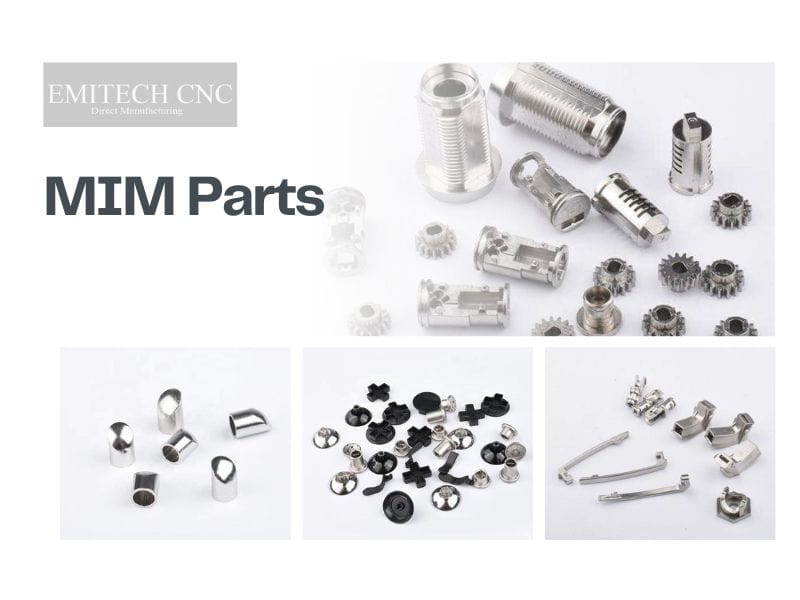 Collection of precision metal injection molded parts in stainless steel and low-alloy steel