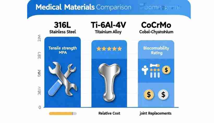 Comparison chart of medical device MIM materials