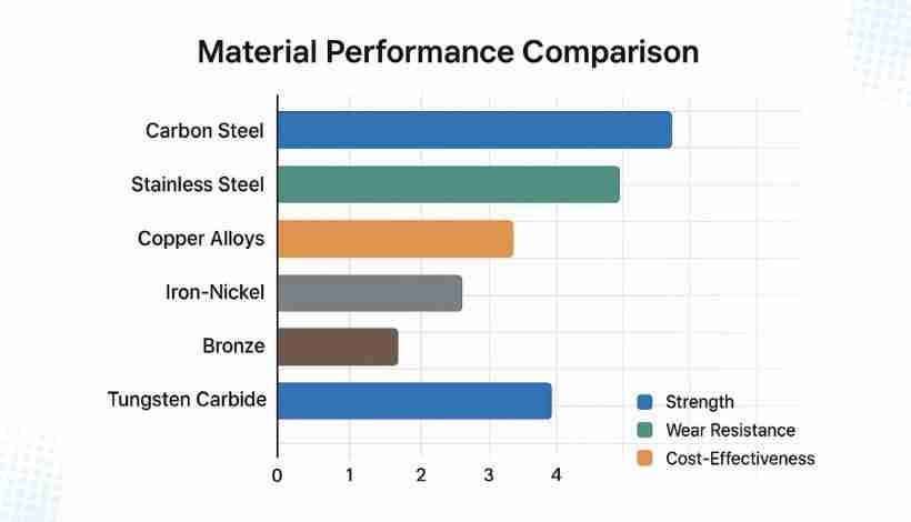 Sintered metal material performance comparison
