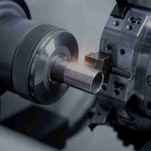 CNC turning machine at Emitech's Nanjing facility